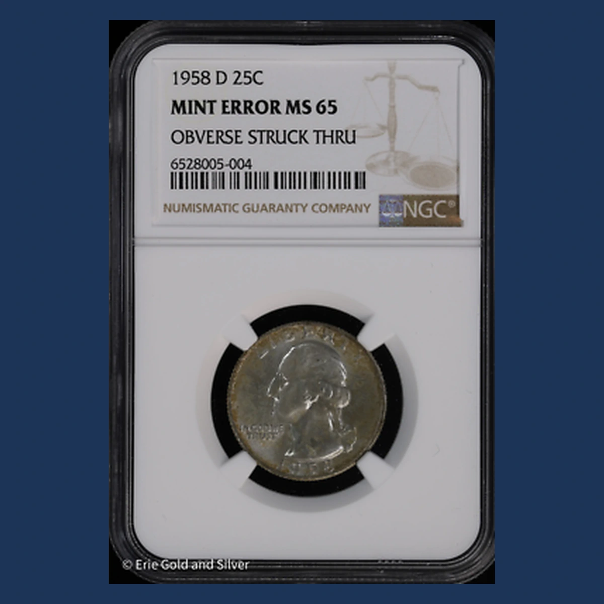 1958 Washington Quarter: Struck-Through Error