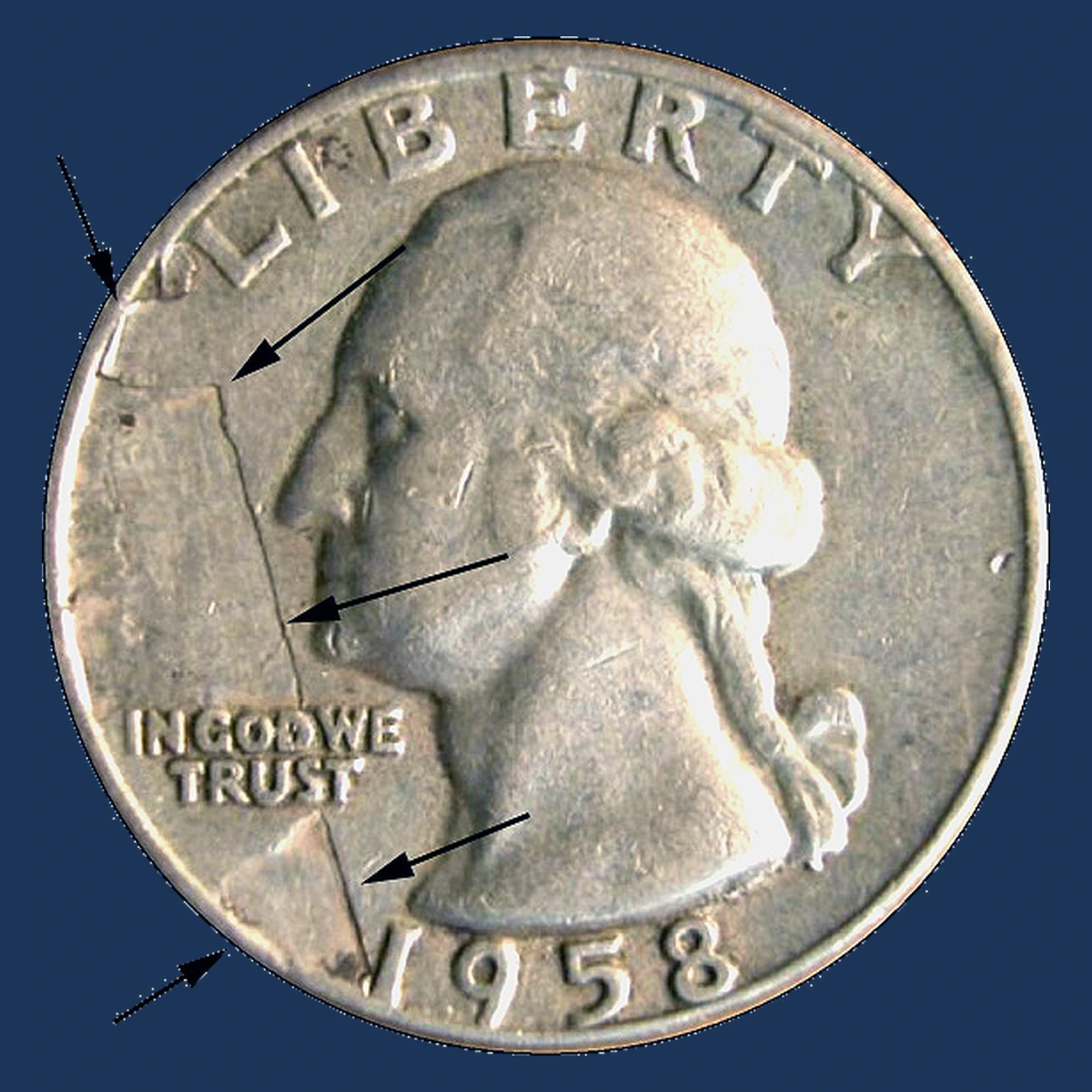1958 Washington Quarter: Lamination