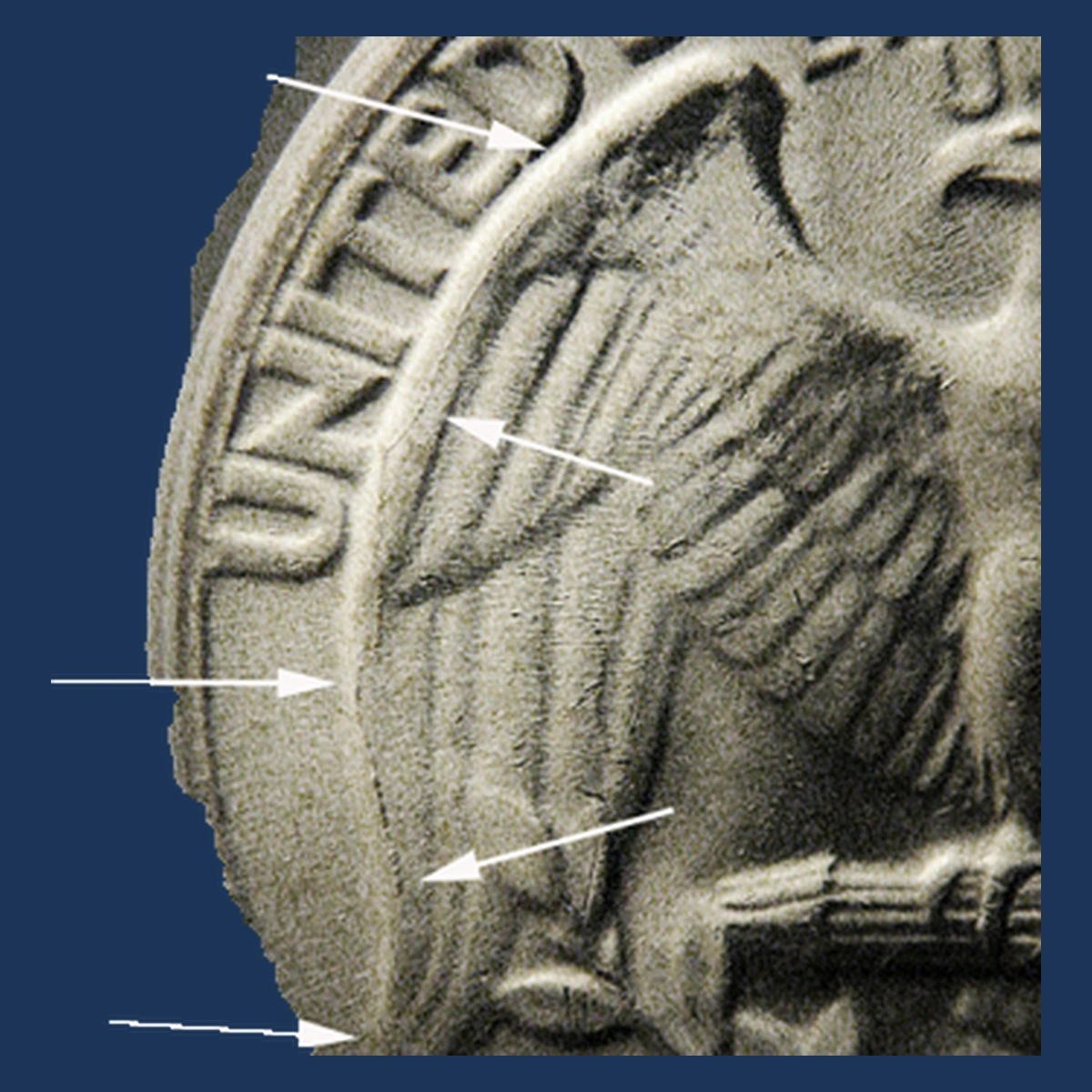 1957 Washington Quarter: Die Crack / Die Chip