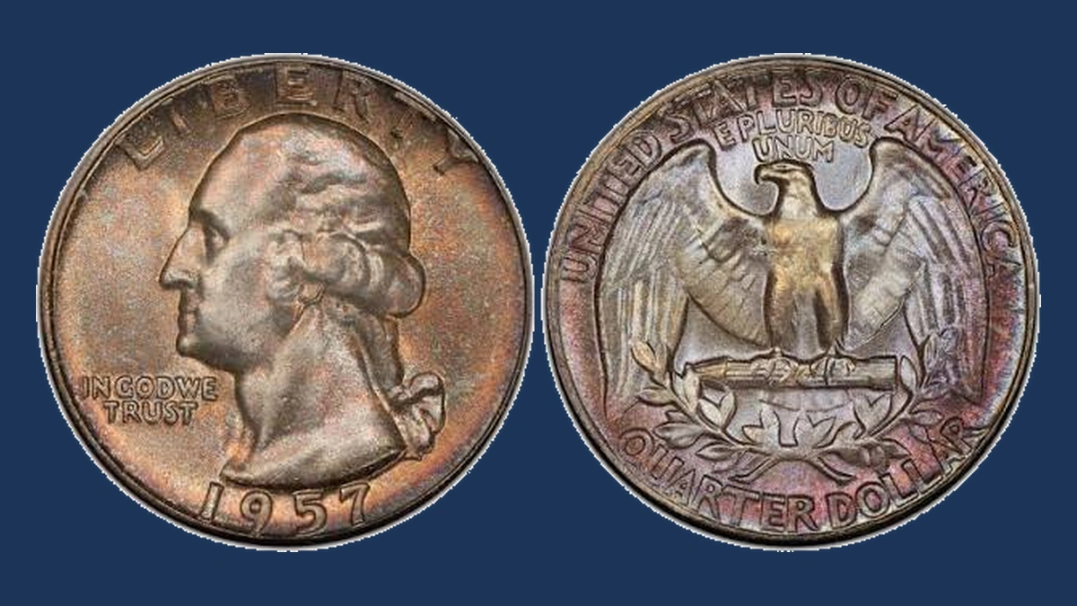 1957 Washington Quarter: Type B Reverse Variety
