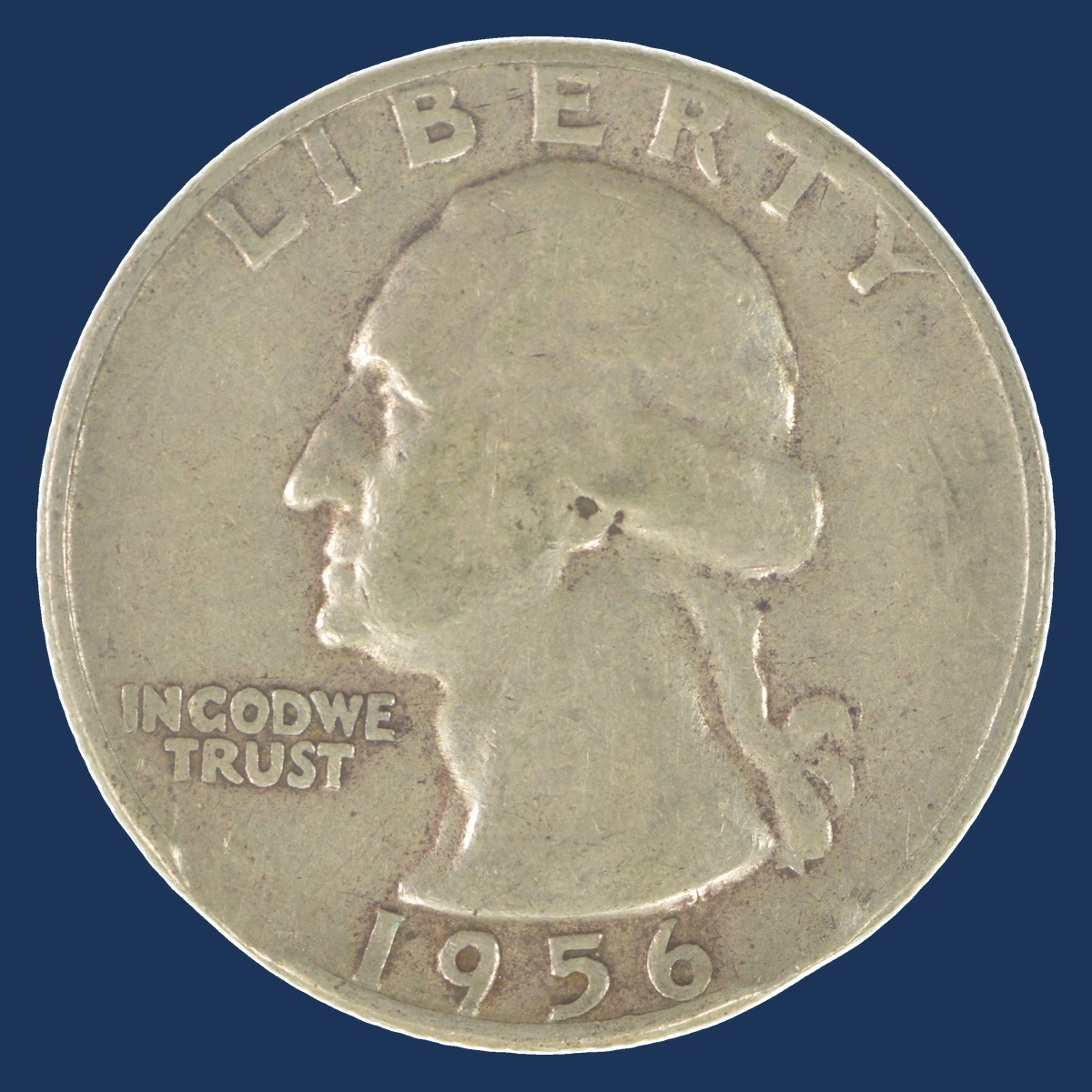 1956 Washington Quarter: Clipped Planchet