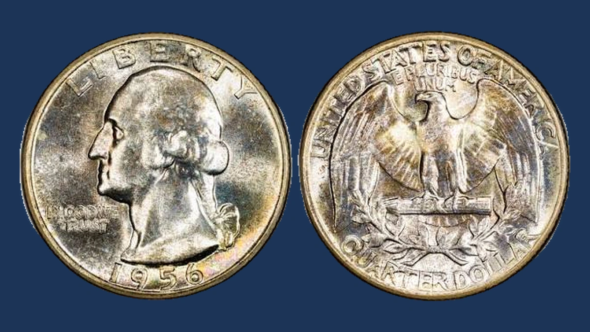 1956 Washington Quarter: Type B Reverse Variety