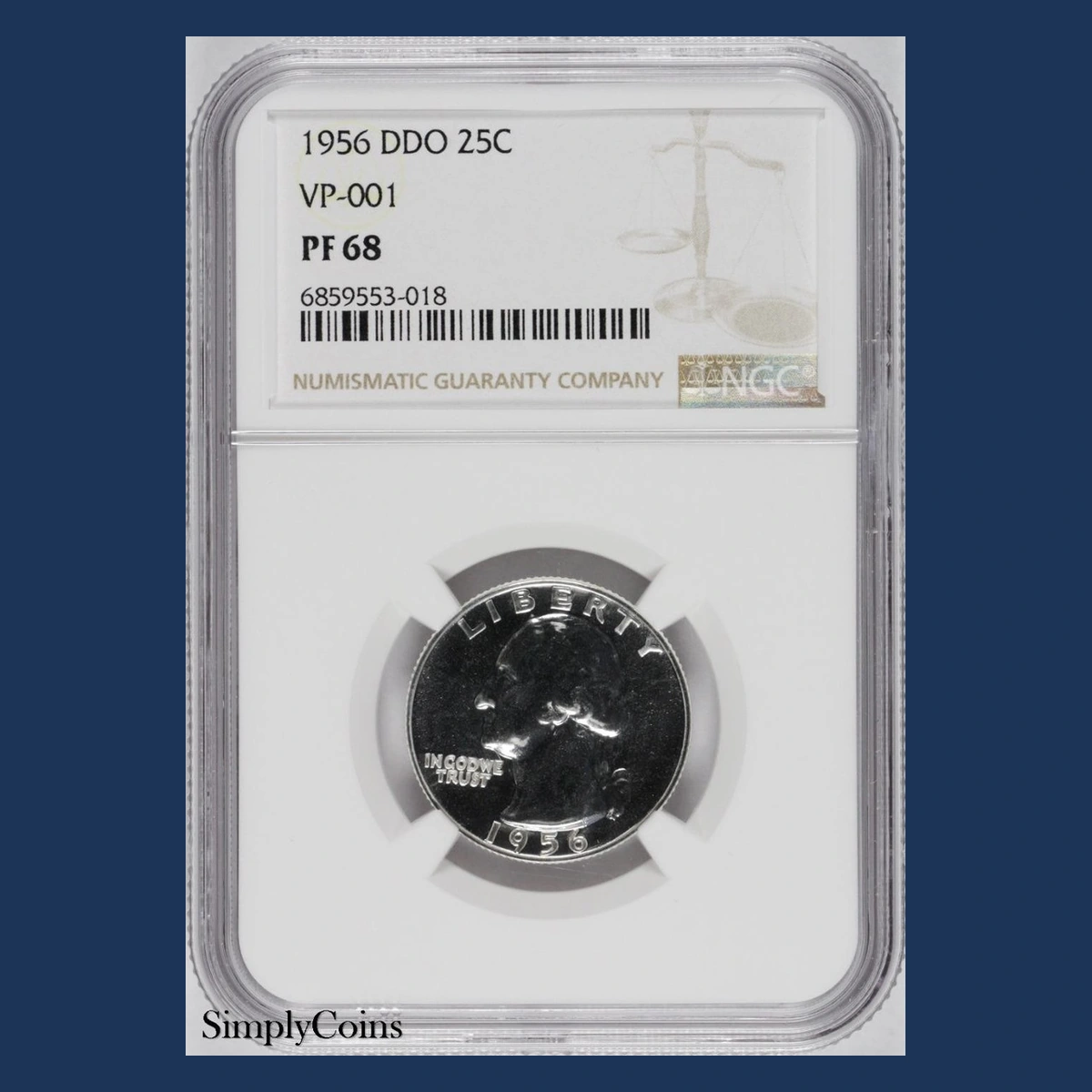 1956 Washington Quarter: Proof Doubled Die Obverse