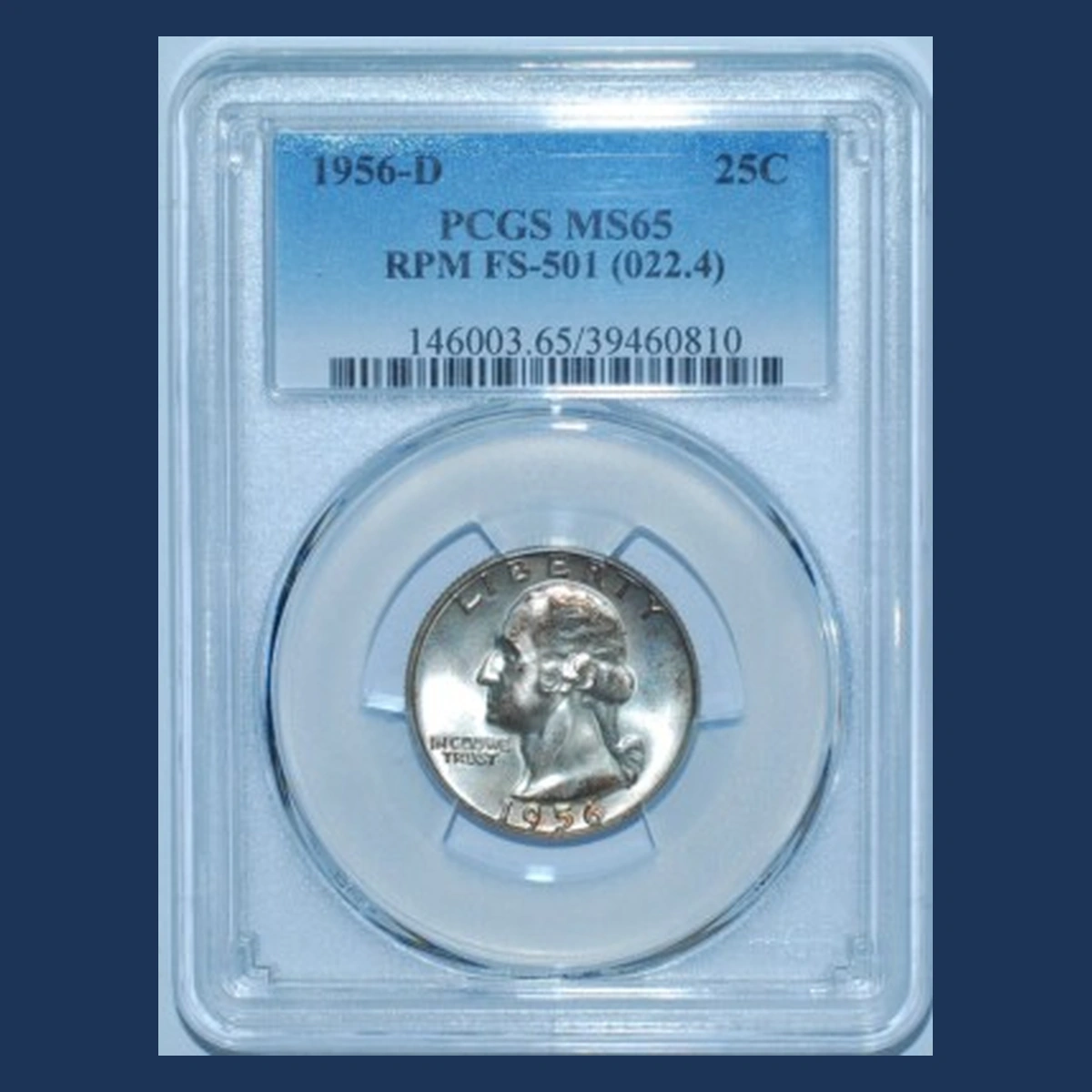 1956 Washington Quarter: Repunched Mintmark