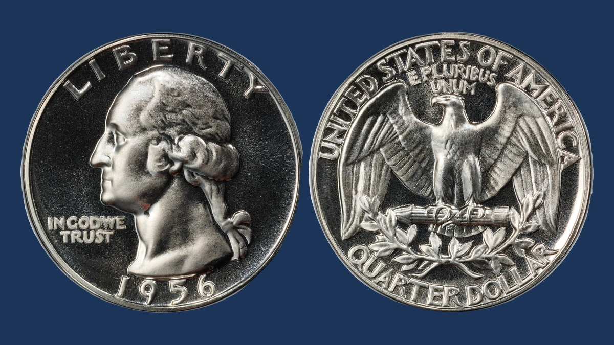 1956 Washington Quarter: Die Gouge / Named Raised-Line Variety