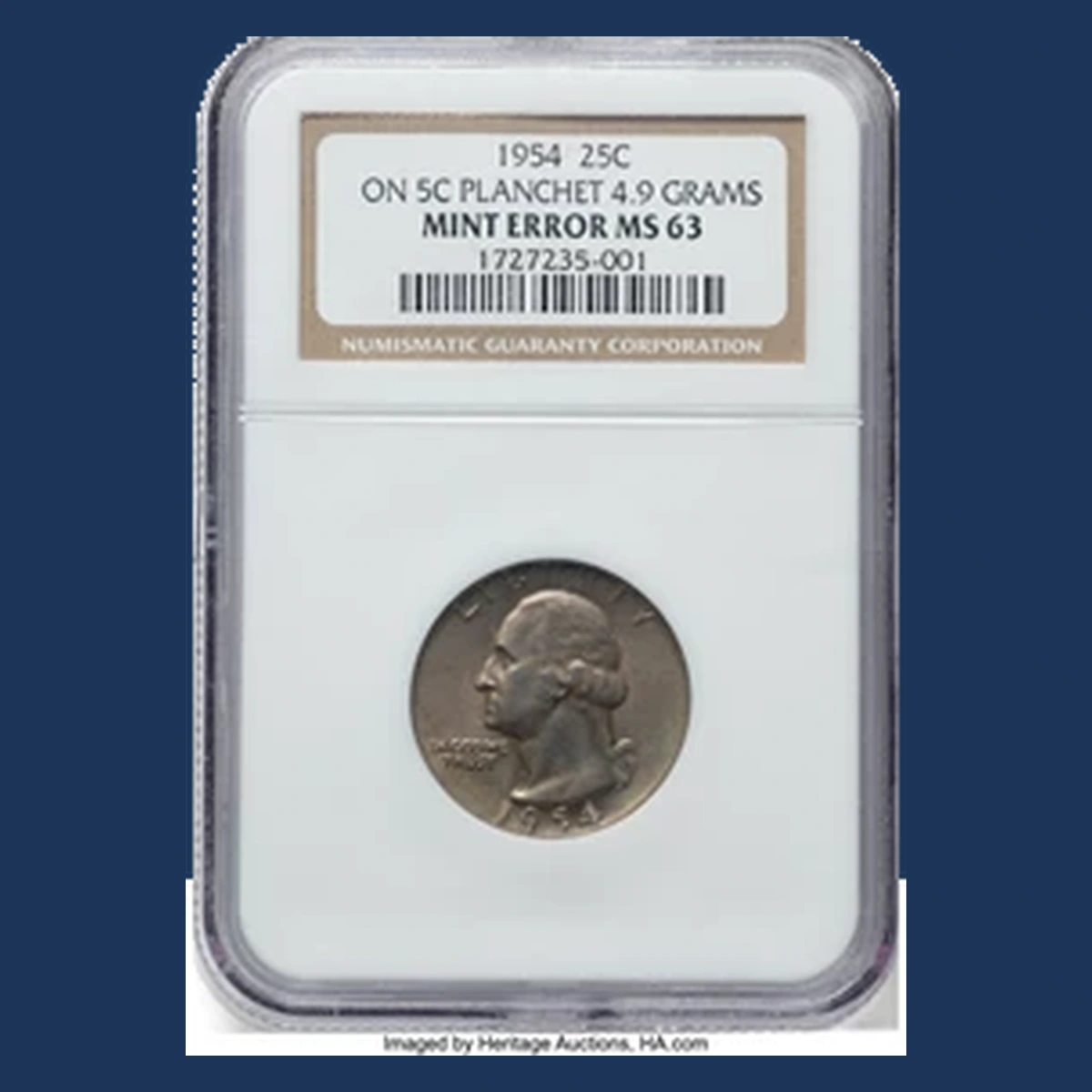 1954 Washington Quarter: Struck on a Nickel Planchet