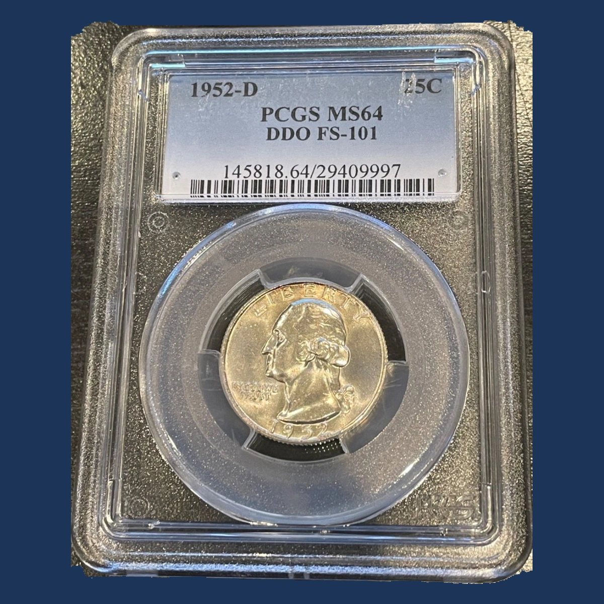 1952 Washington Quarter: Doubled Die Obverse