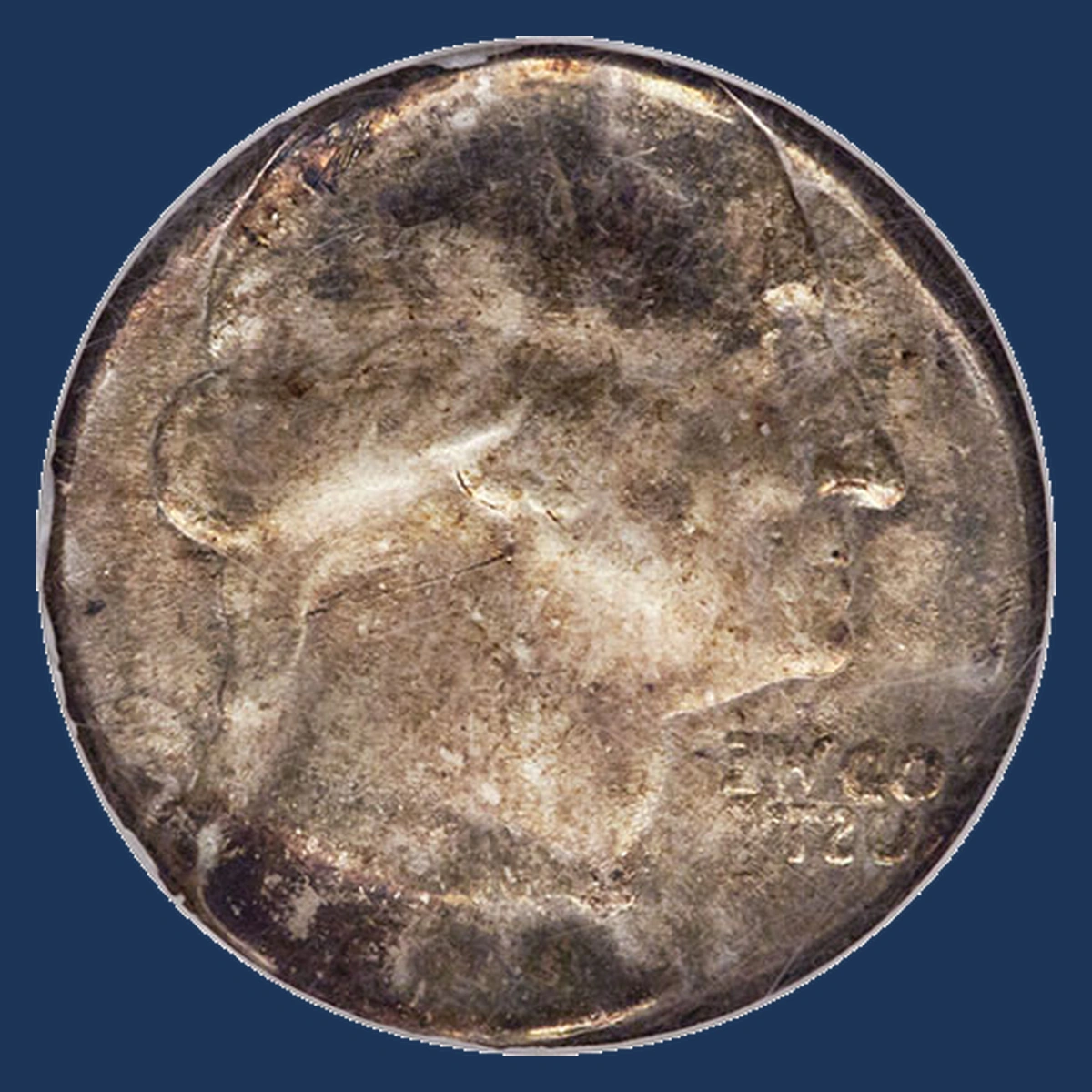 1952 Washington Quarter: Dime-Planchet Strike with Reverse Brockage