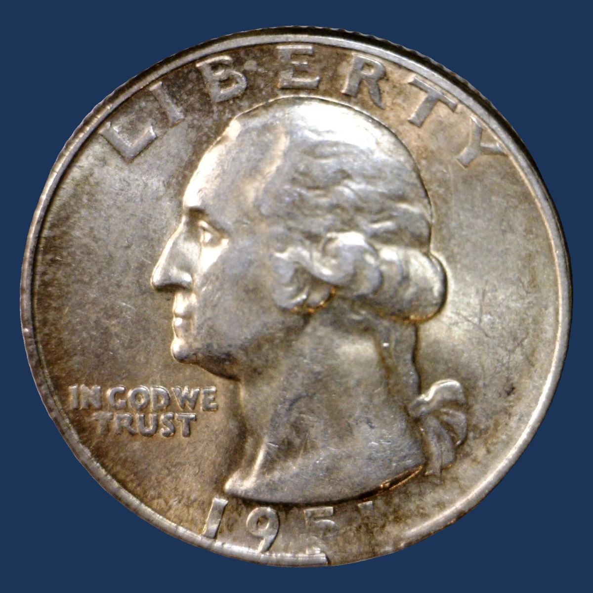 1951 Washington Quarter: Clipped Planchet