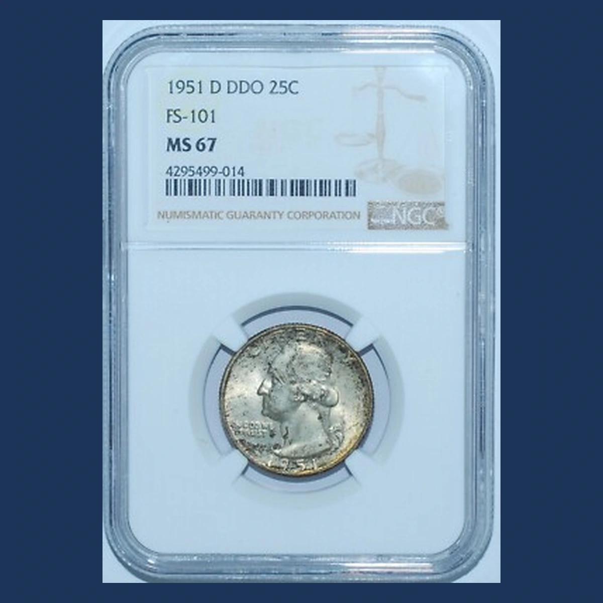 1951 Washington Quarter: Doubled Die Obverse