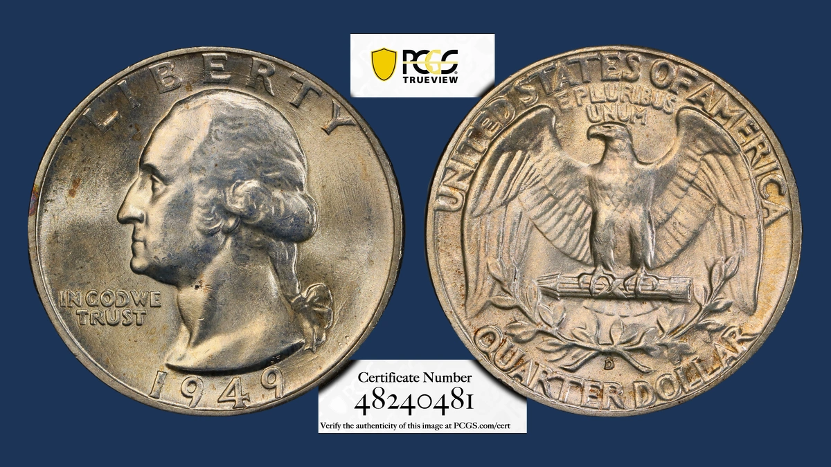 1949 Washington Quarter: Repunched D Mintmark