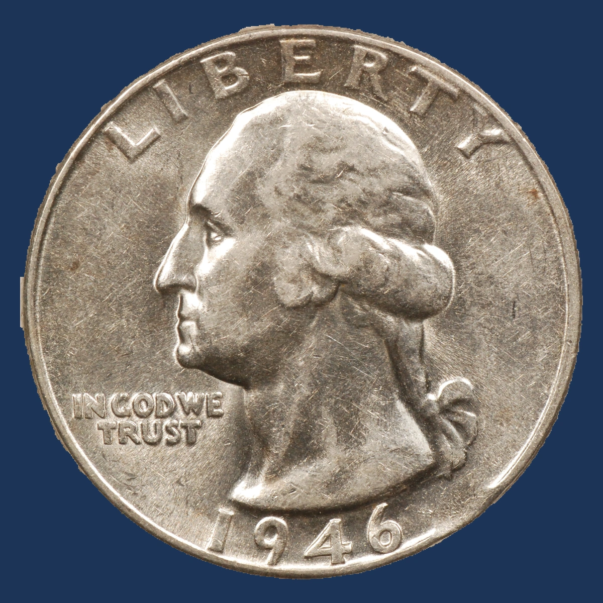 1946 Washington Quarter: Clipped Planchet