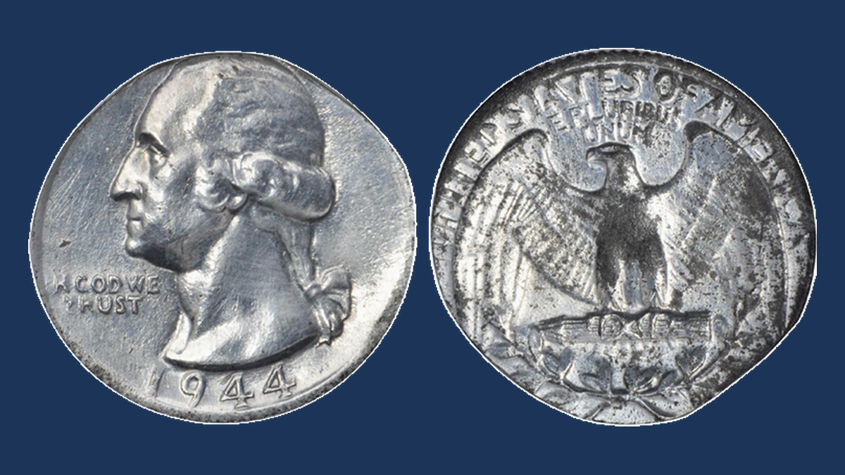 1944 Washington Quarter: Wrong Planchet / Off-Metal Strike