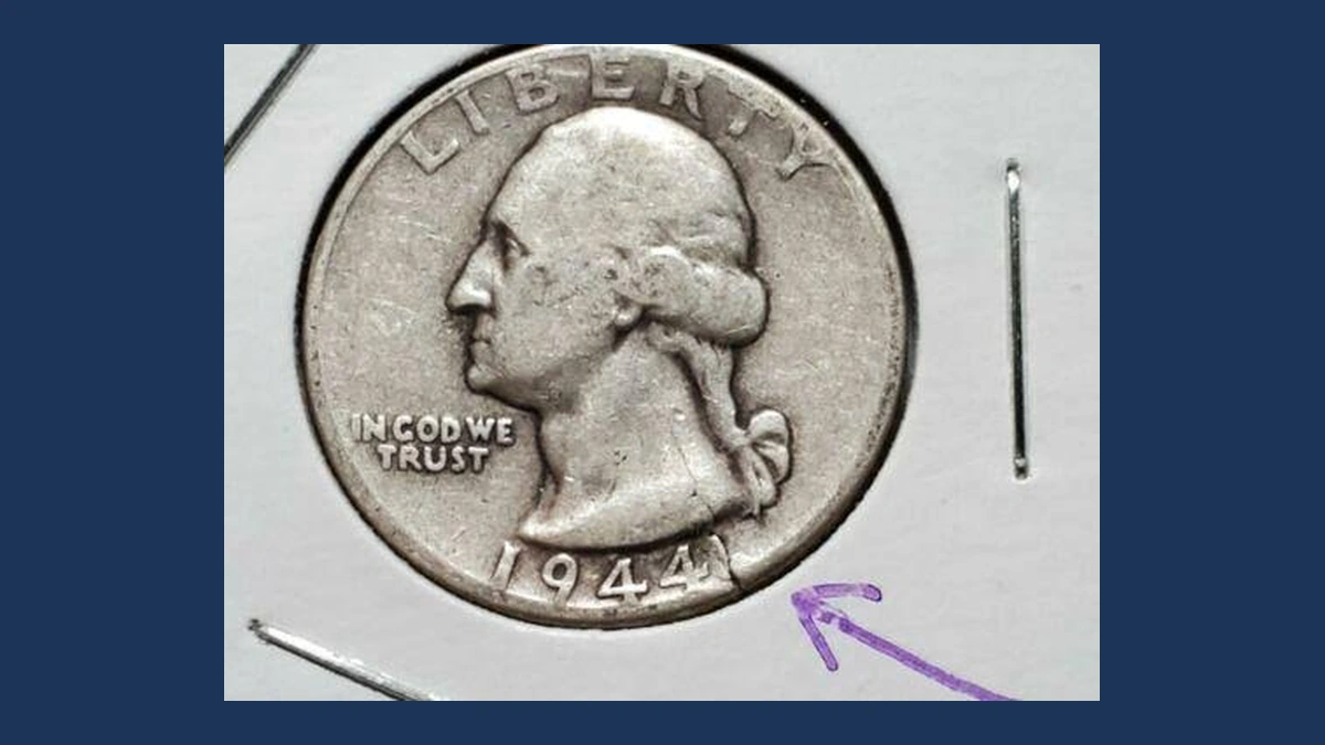 1944 Washington Quarter: Cracked Planchet