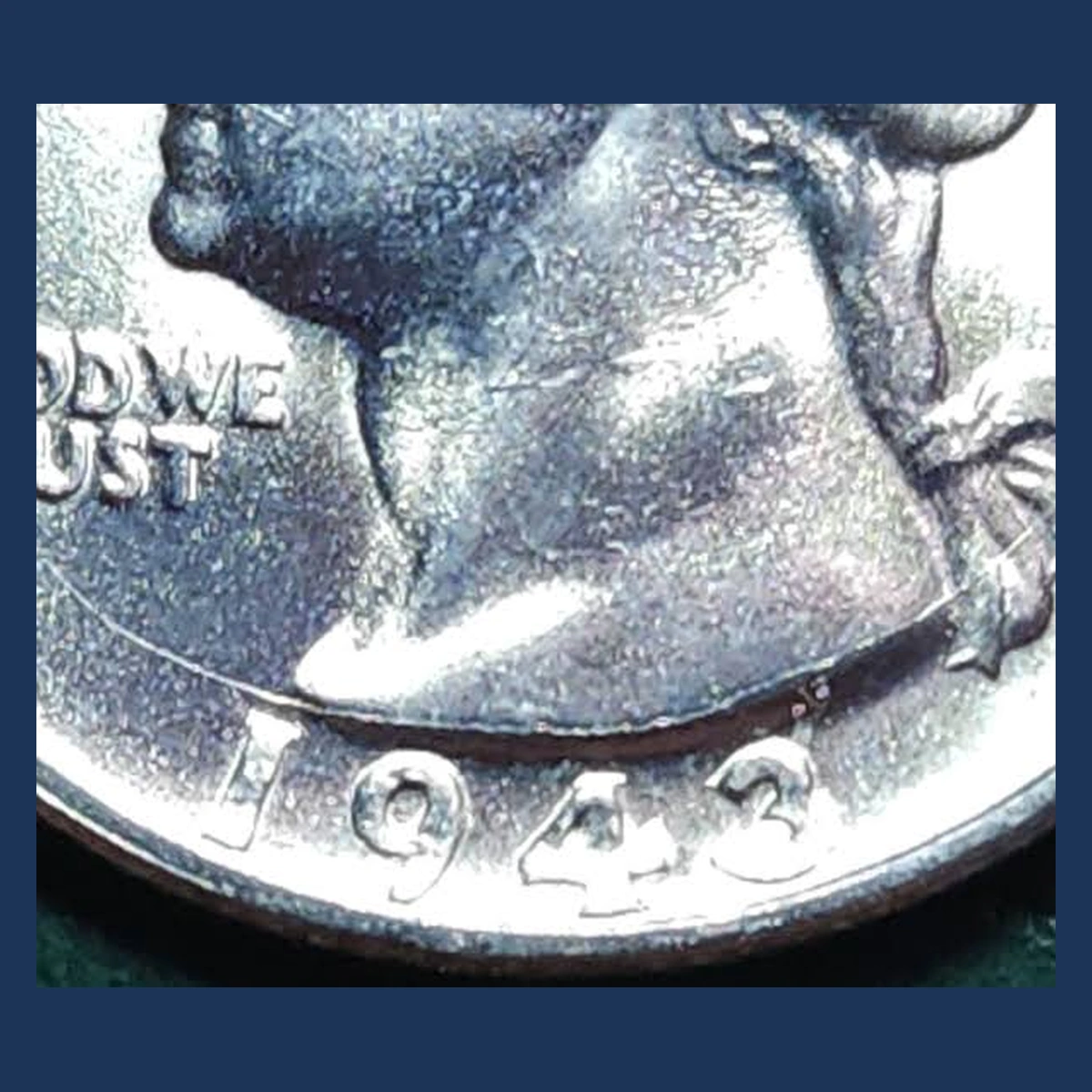 1943 Washington Quarter: Die Crack / Die Chip