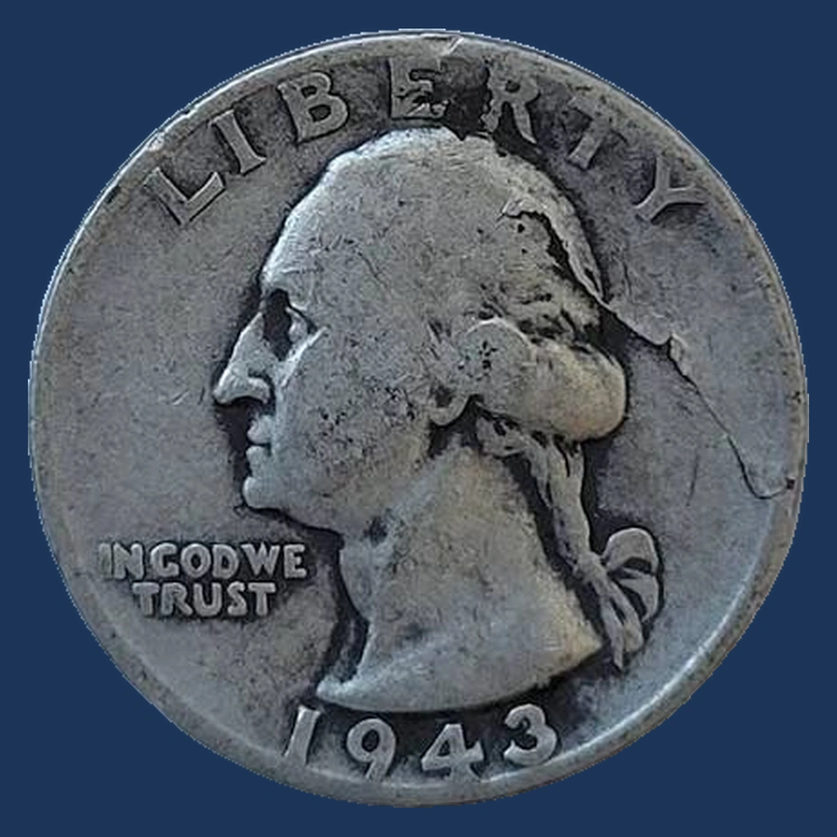 1943 Washington Quarter: Lamination / Split Planchet