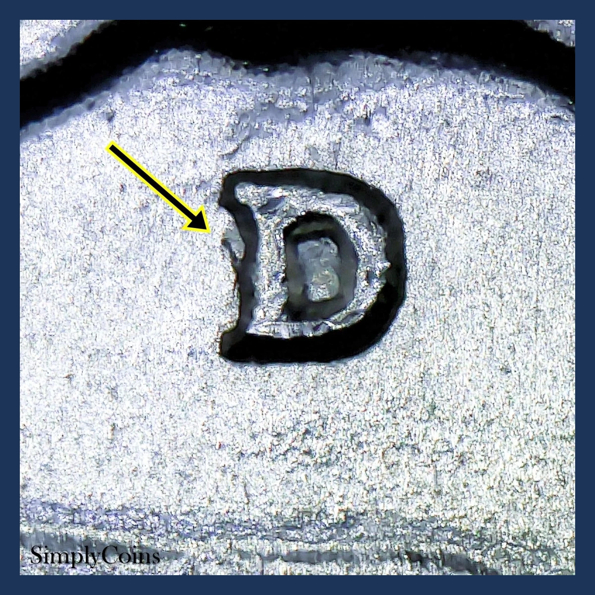 1942 Washington Quarter: Repunched Mintmark