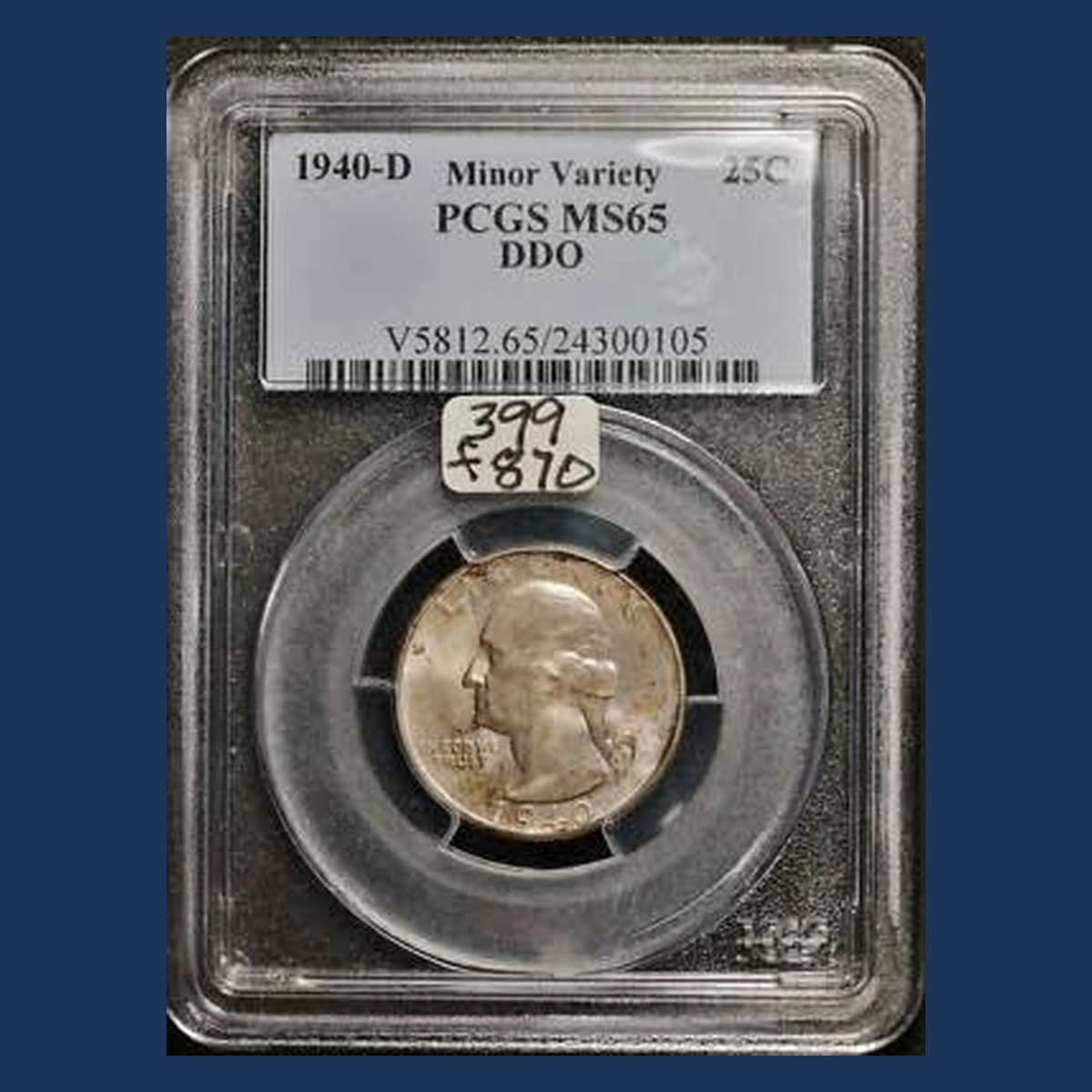1940 Washington Quarter: Doubled Die Obverse