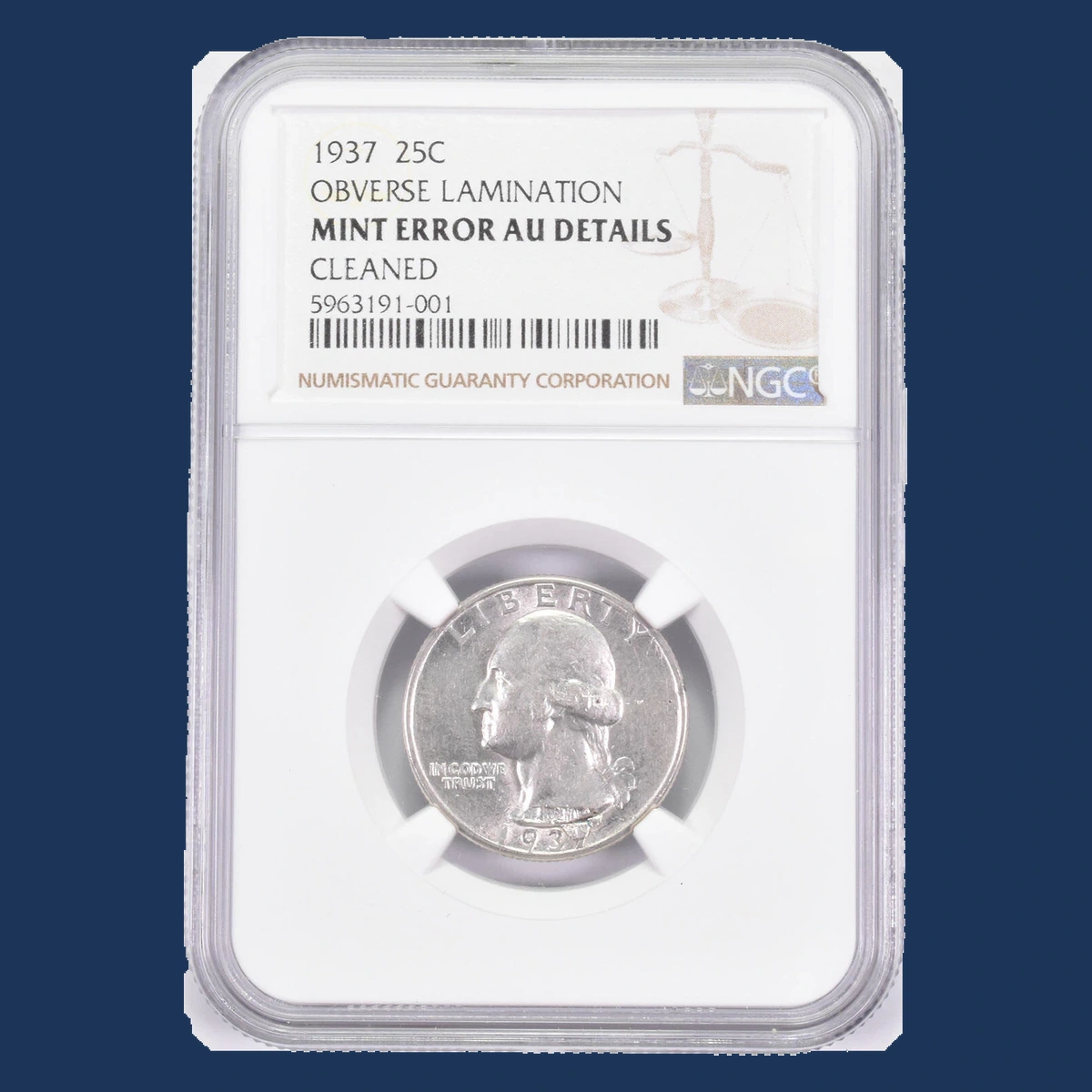 1937 Washington Quarter: Lamination