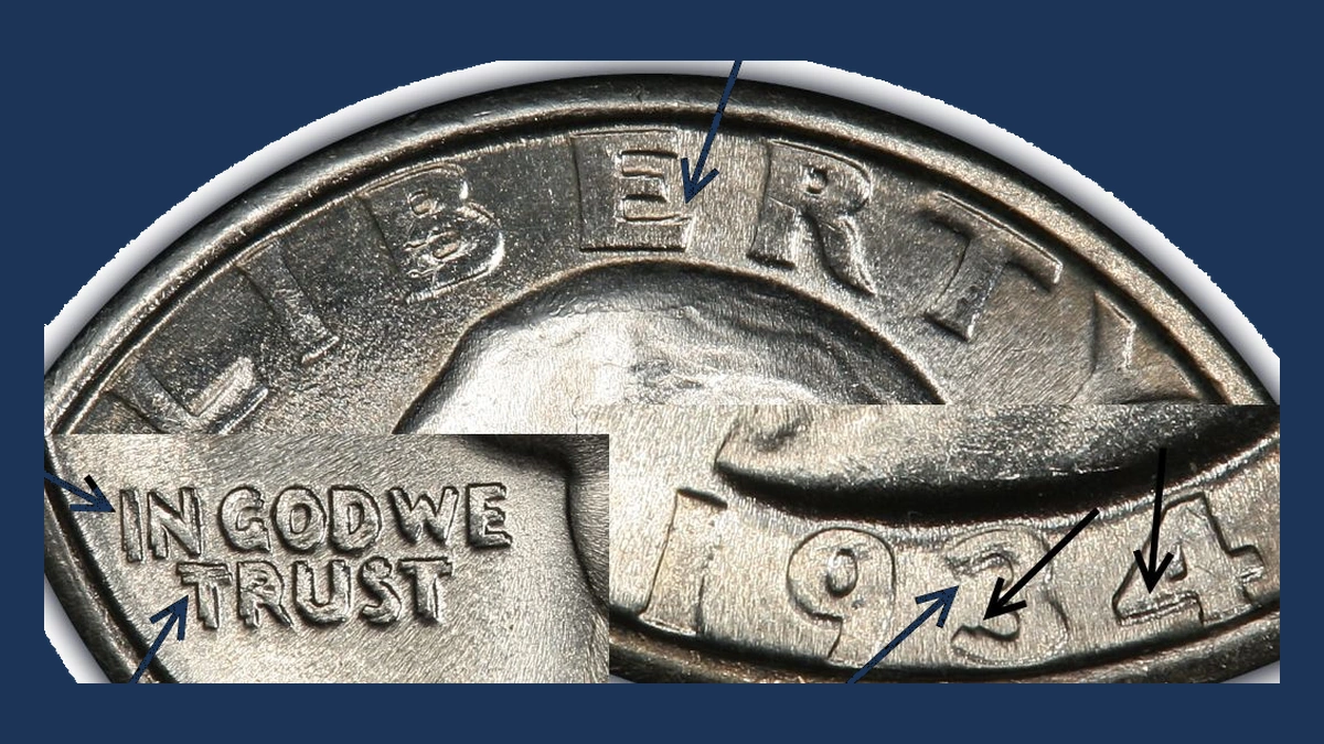 1934 Washington Quarter: Doubled Die Obverse