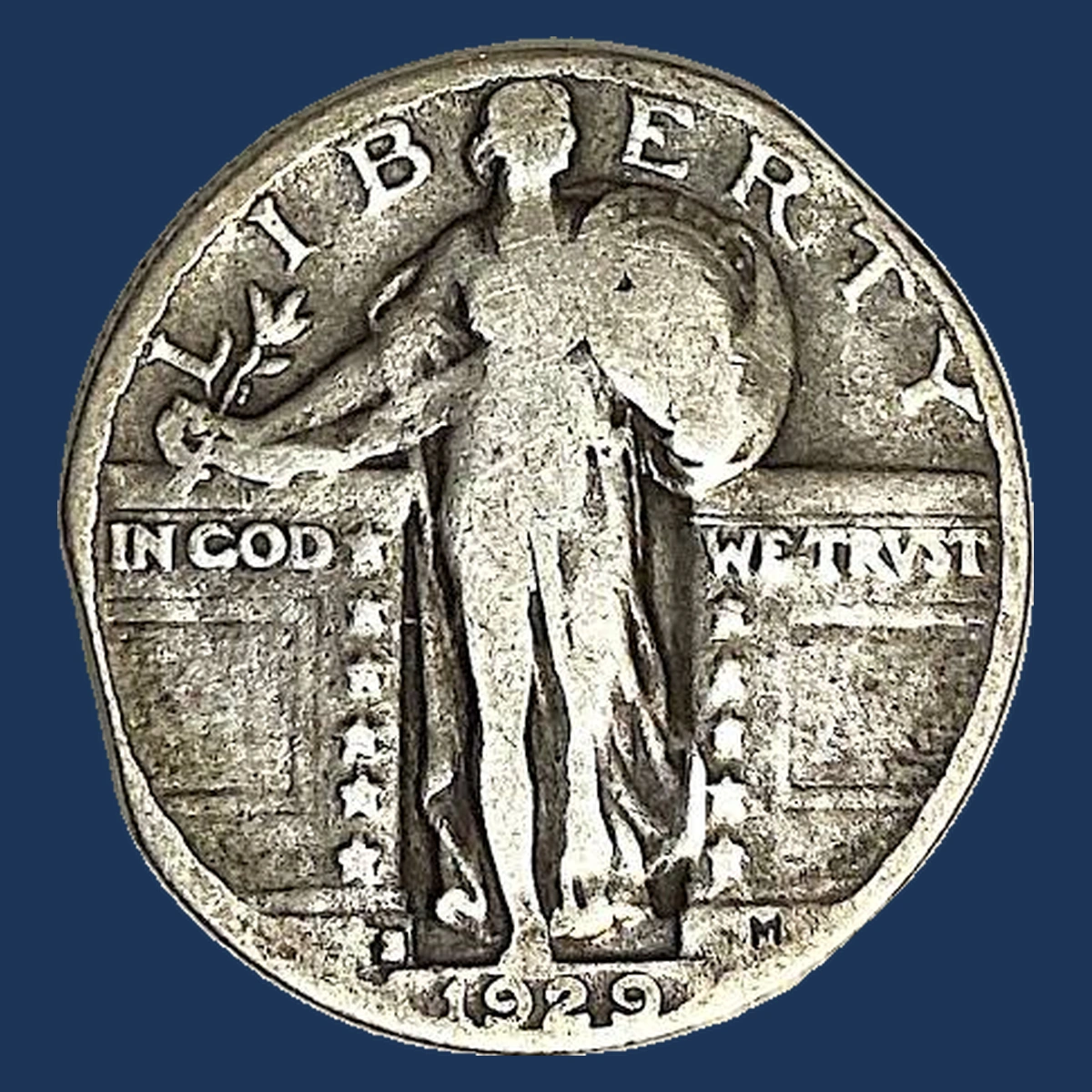 1929 Standing Liberty Quarter: Clipped Planchet