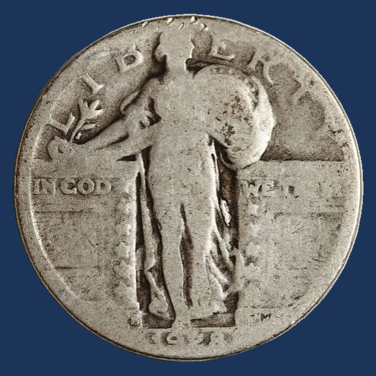 1928 Standing Liberty Quarter: Die Break