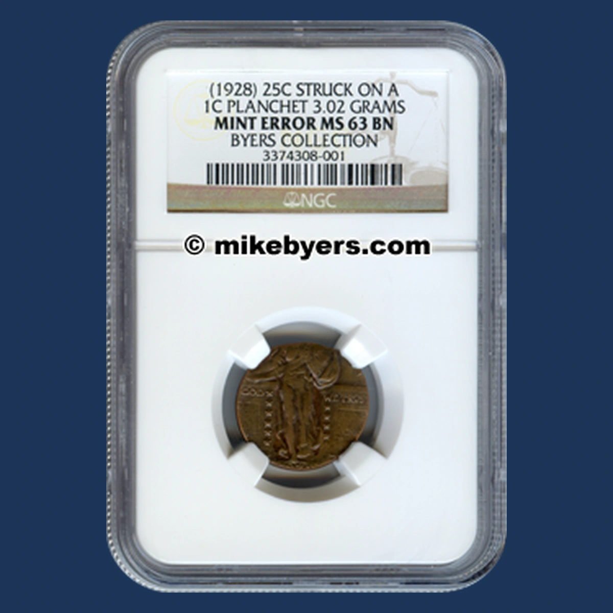1928 Standing Liberty Quarter: Wrong Planchet / Off-Metal Strike