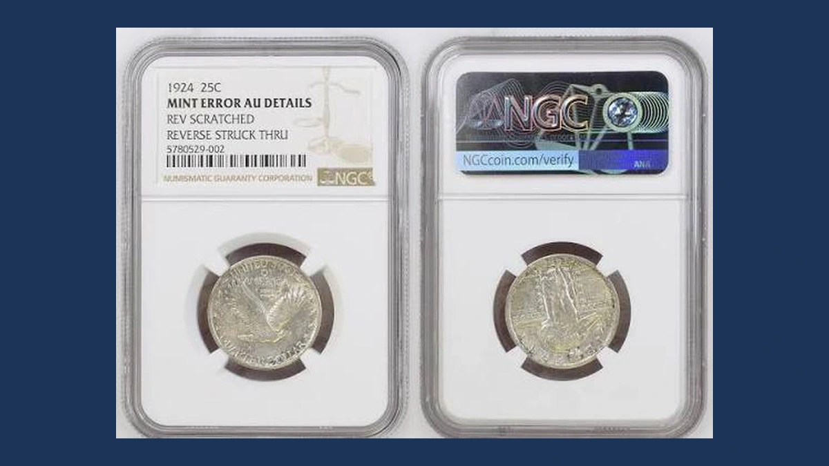 1924 Standing Liberty Quarter: Struck Through