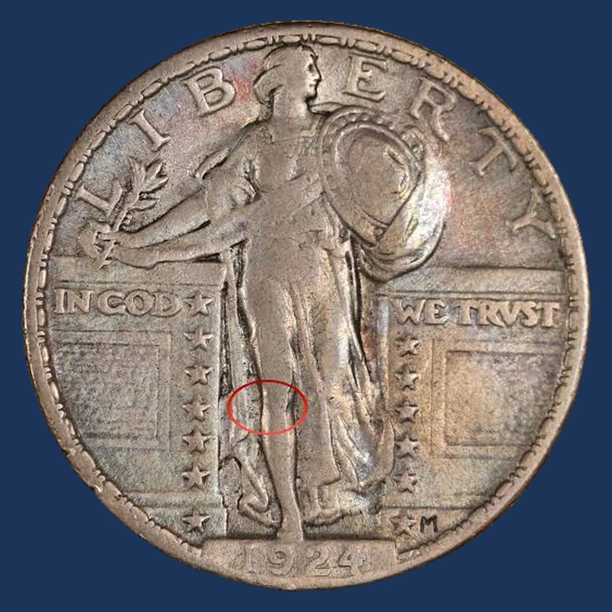 1924 Standing Liberty Quarter: Die Clash