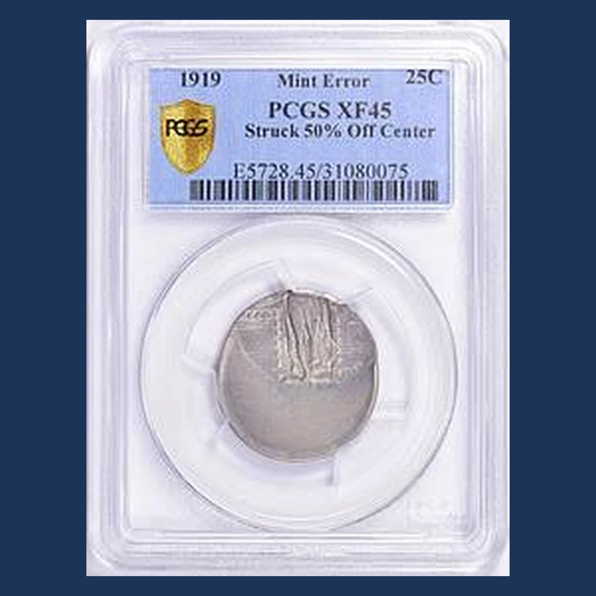 1919 Standing Liberty Quarter: Off-Center Strike