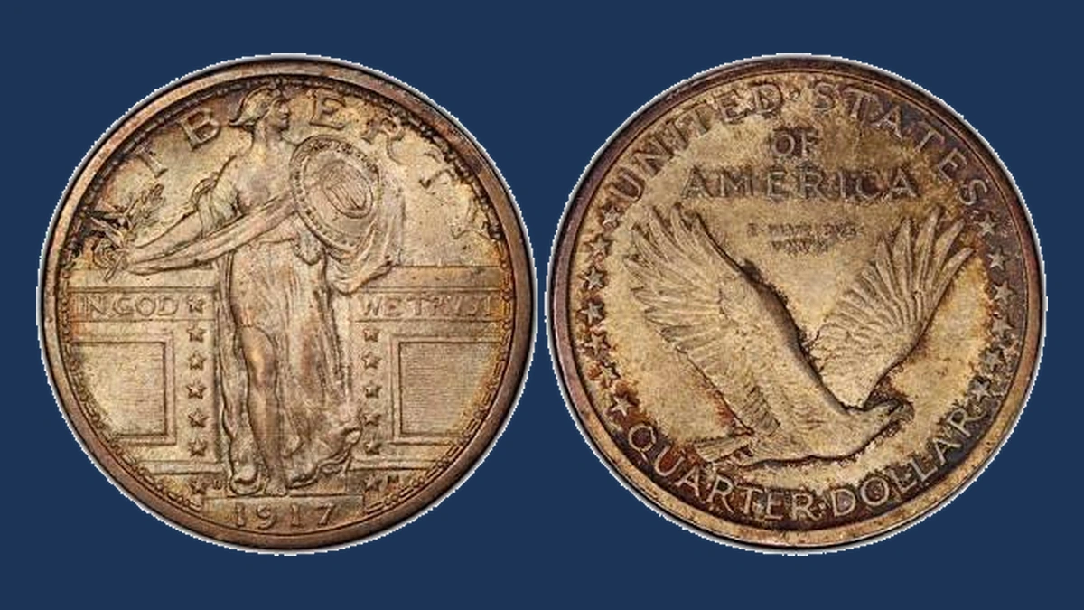 1917 Standing Liberty Quarter: Doubled Die Reverse