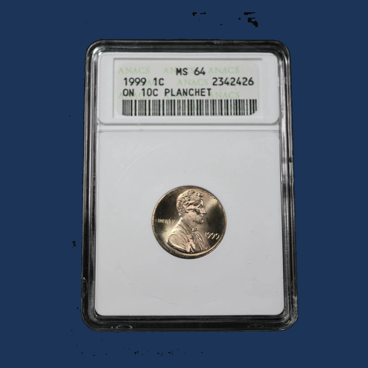 1999 Lincoln Penny: Wrong Planchet / Off-Metal Strike