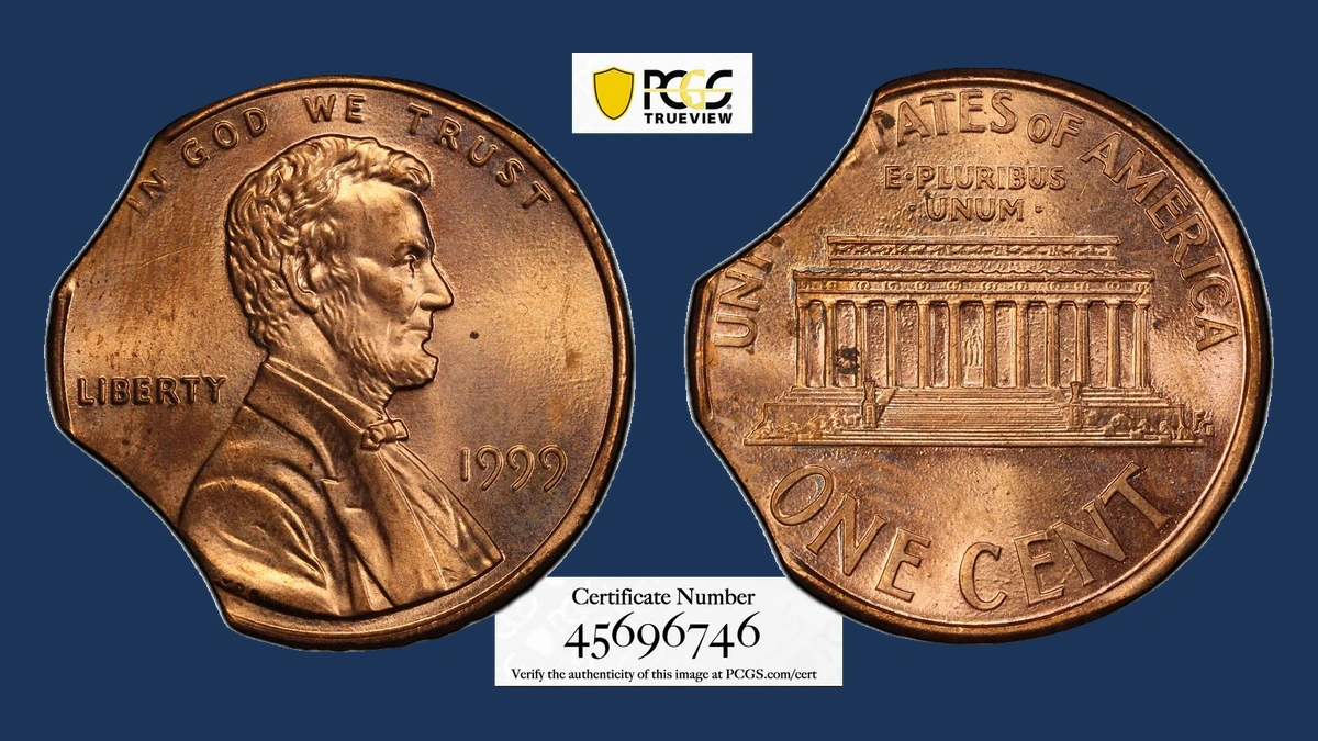 1999 Lincoln Cent (Modern): Clipped Planchet