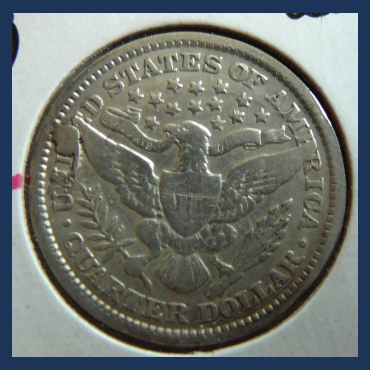 1899 Barber Quarter: Die Break / Cud