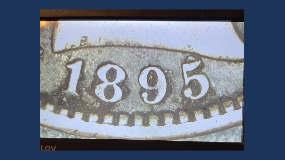 1895 Barber Quarter: Repunched Date