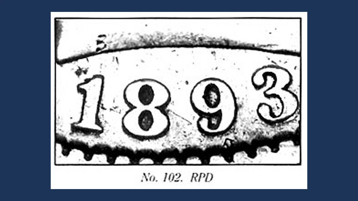 1893 Barber Quarter: Repunched Date