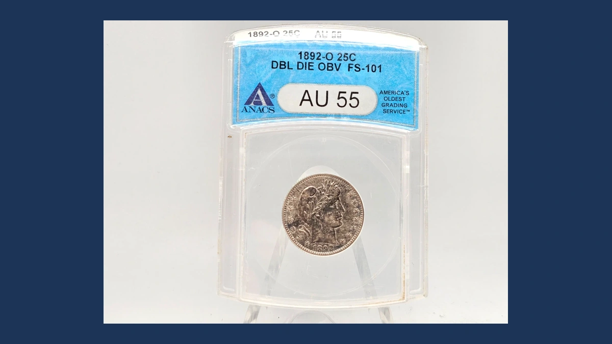 1892 Barber Quarter: Doubled Die