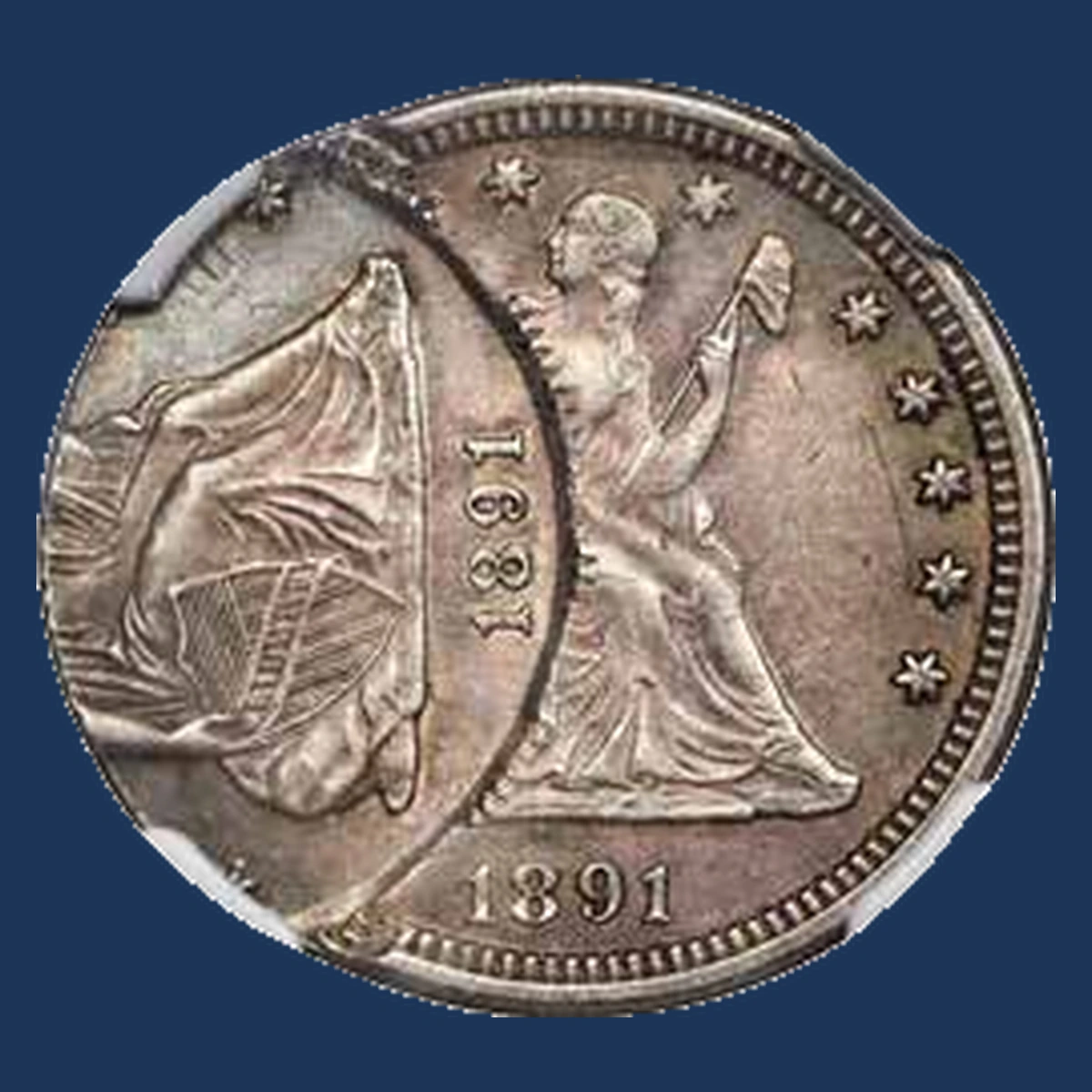 1891 Liberty Seated Quarter: Multiple Strike