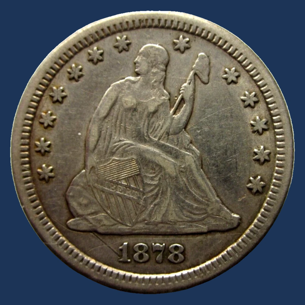 1878 Liberty Seated Quarter: Die Gouge