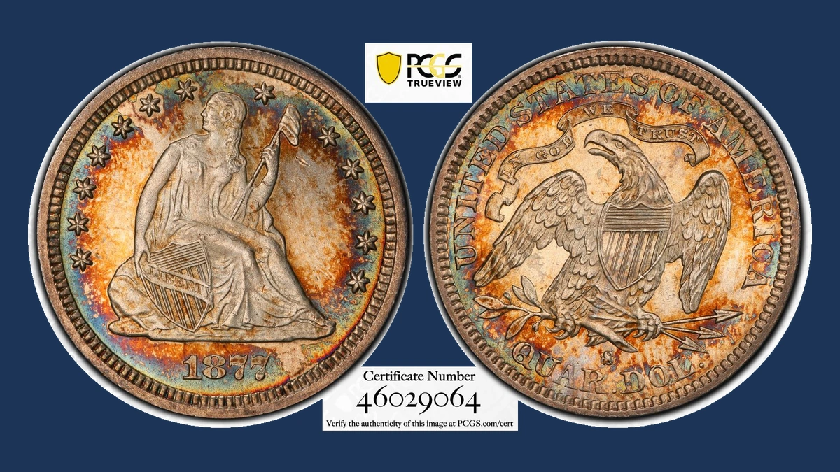 1877 Liberty Seated Quarter: Repunched Mintmark