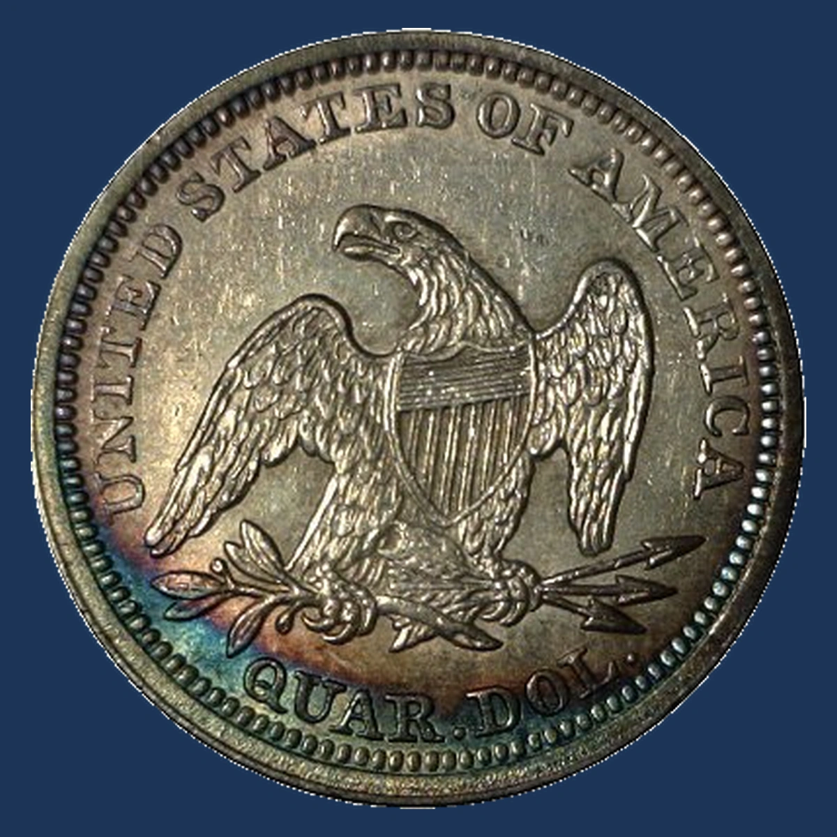1861 Liberty Seated Quarter: Wrong Design Die