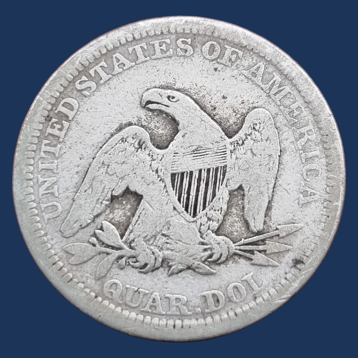 1860 Liberty Seated Quarter: Weak Strike