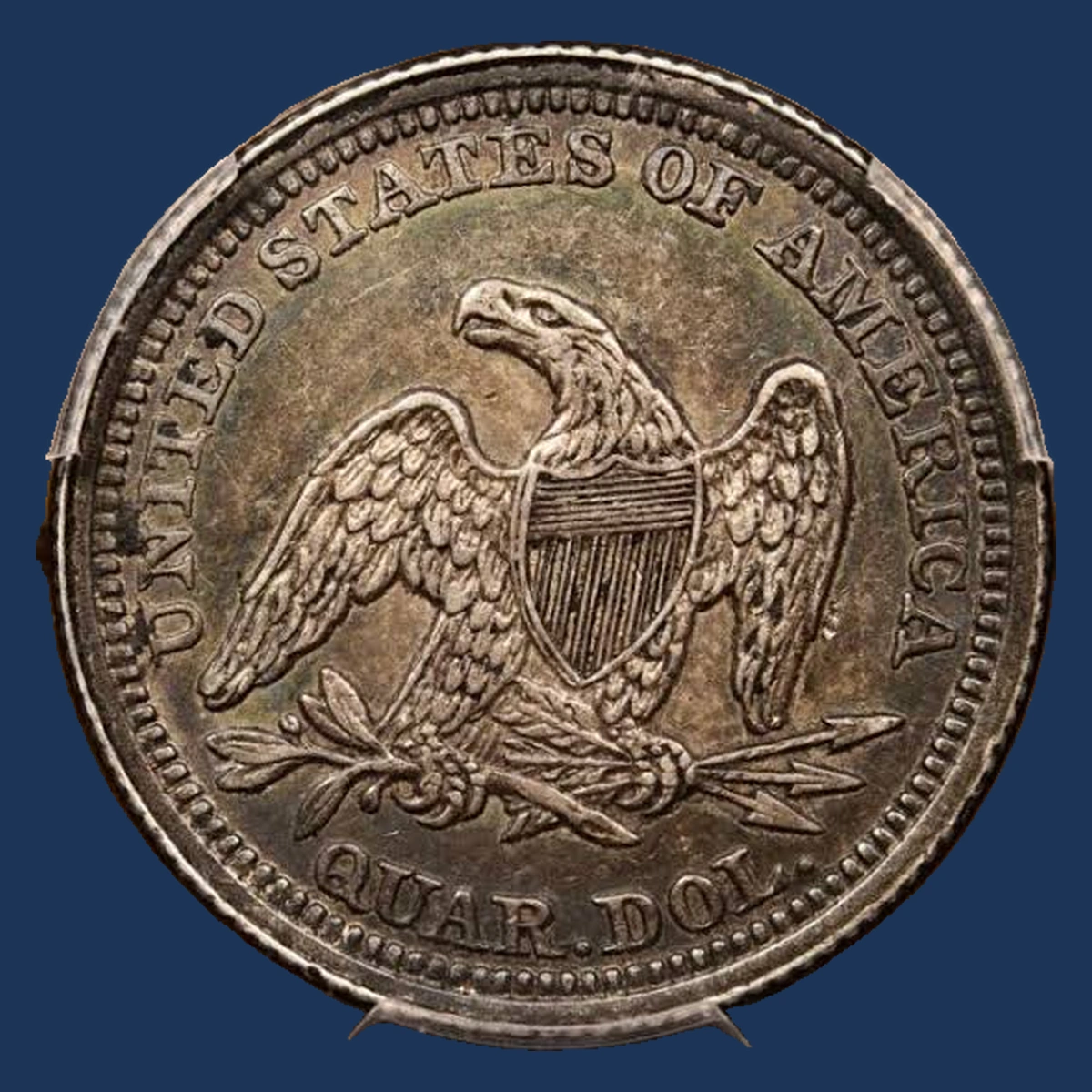 1856 Liberty Seated Quarter: Partial Collar