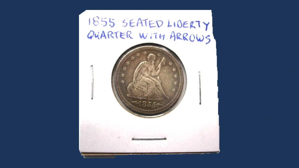 1855 Liberty Seated Quarter: Die Crack