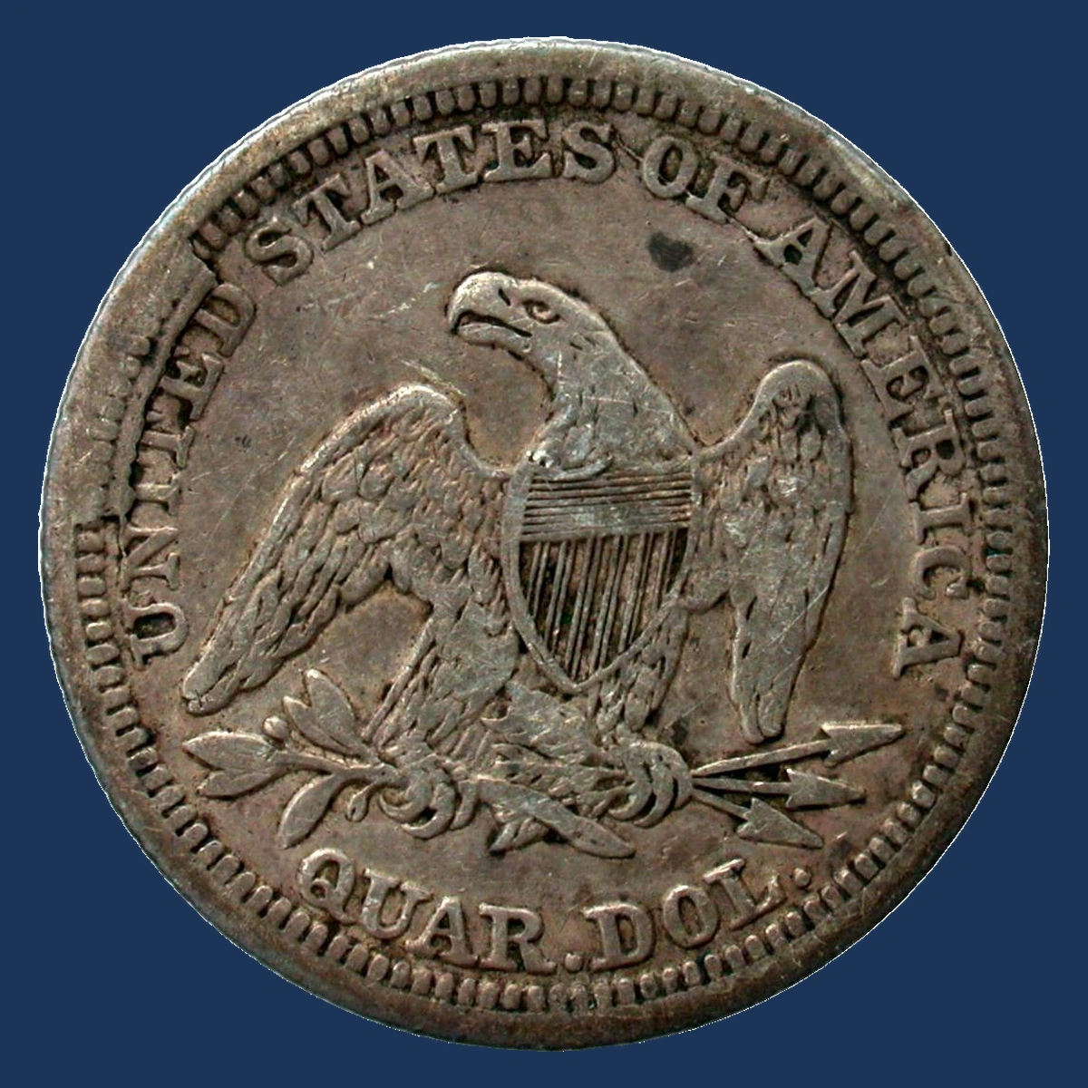 1854 Liberty Seated Quarter: Reverse Cud