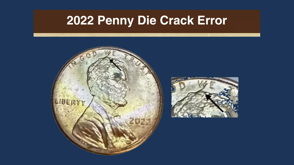 2022 Lincoln Penny: Die Crack / Die Chip