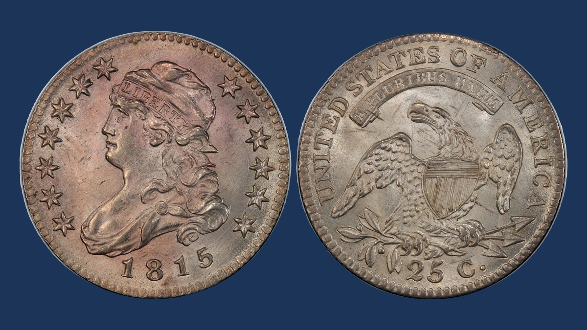1815 Capped Bust Quarter: Clashed Dies