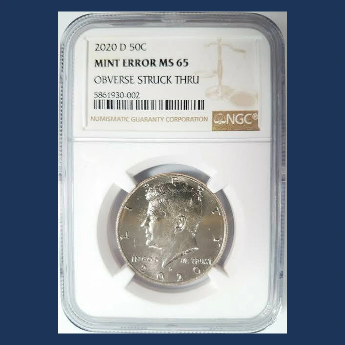 2020 Kennedy Half Dollar: Struck-Through Error