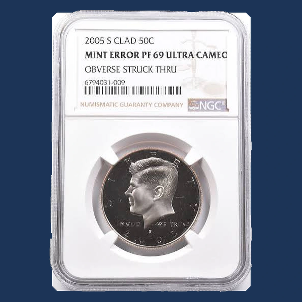 2005 Kennedy Half Dollar: Struck-Through Error