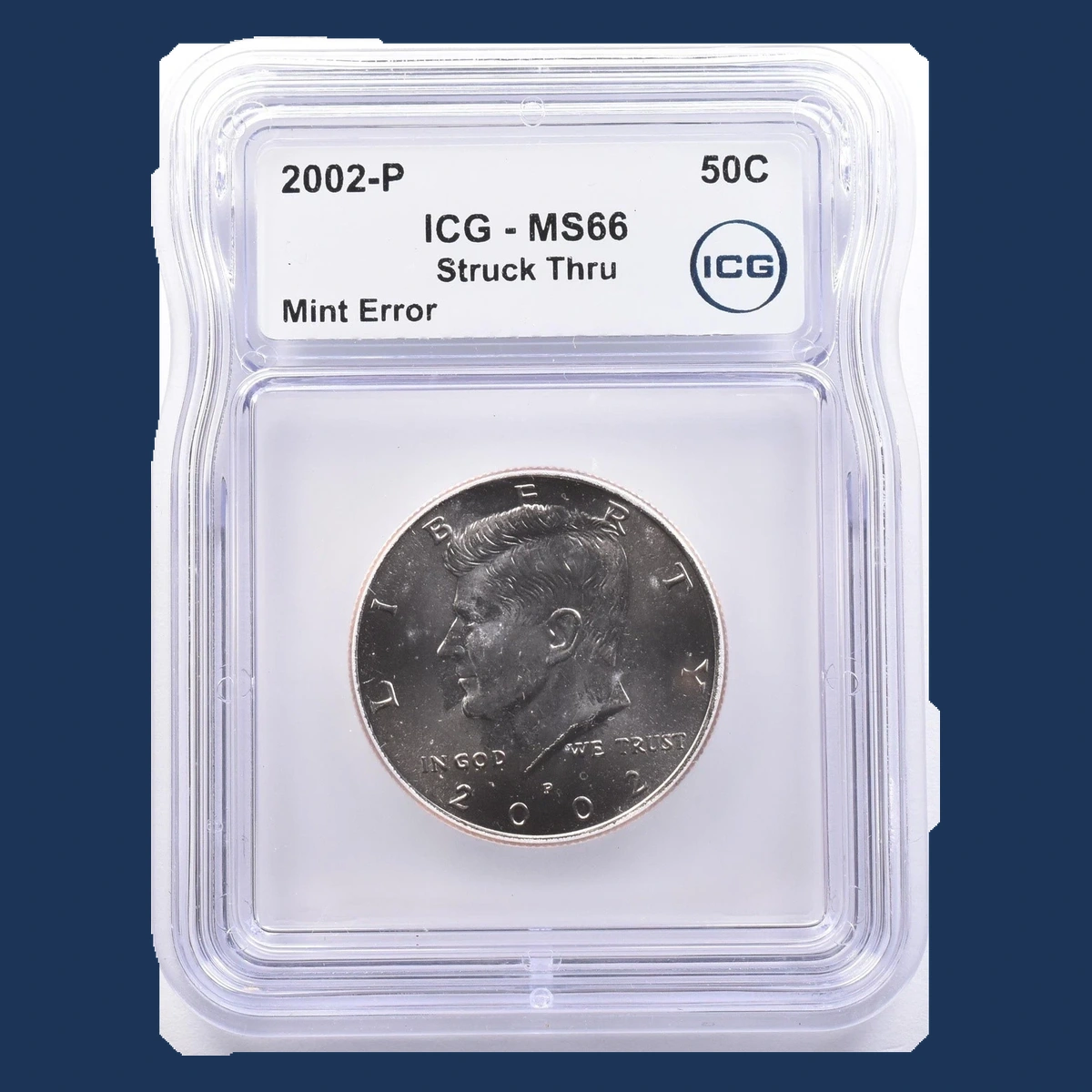 2002 Kennedy Half Dollar: Struck-Through Error